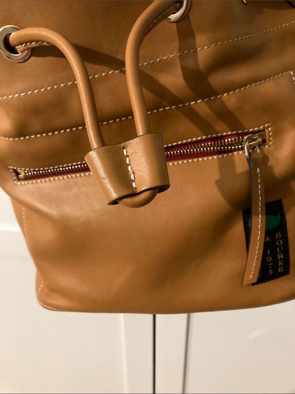 Dooney & Bourke Tan Drawstring Bucket Shoulder Bag - Picture 5 of 7